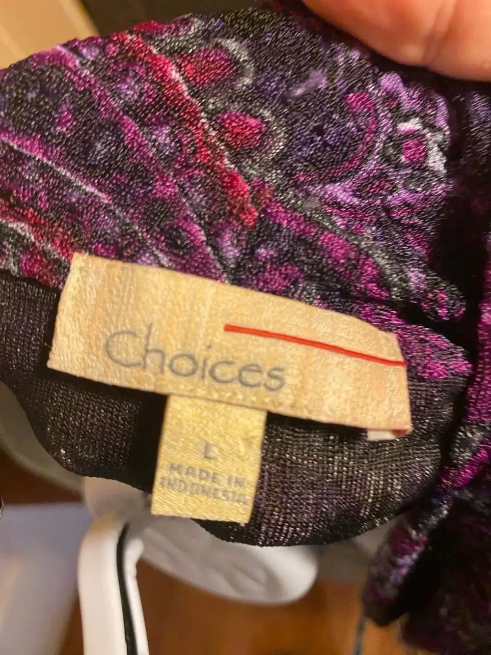 Choices Purple Paisley Print Open Front Textured Cardigan